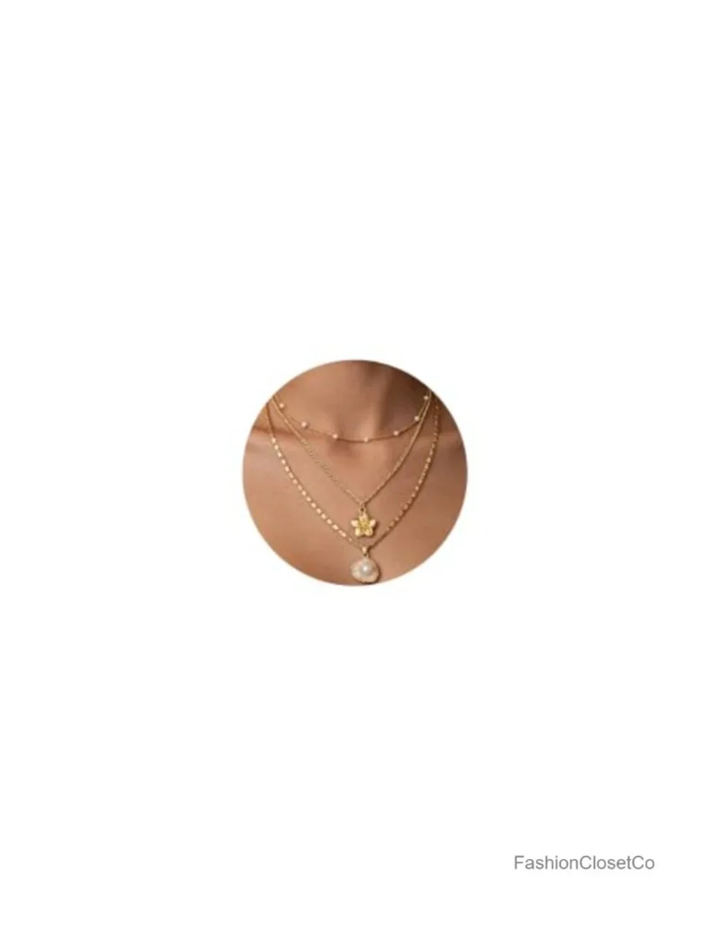 3Pc Layered Necklace Set 14K Gold Plated Fish Boho Choker